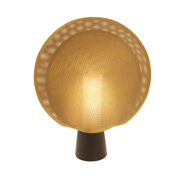 Lampe en métal noir et maille plastique dorée H39,5 cm MAILLE